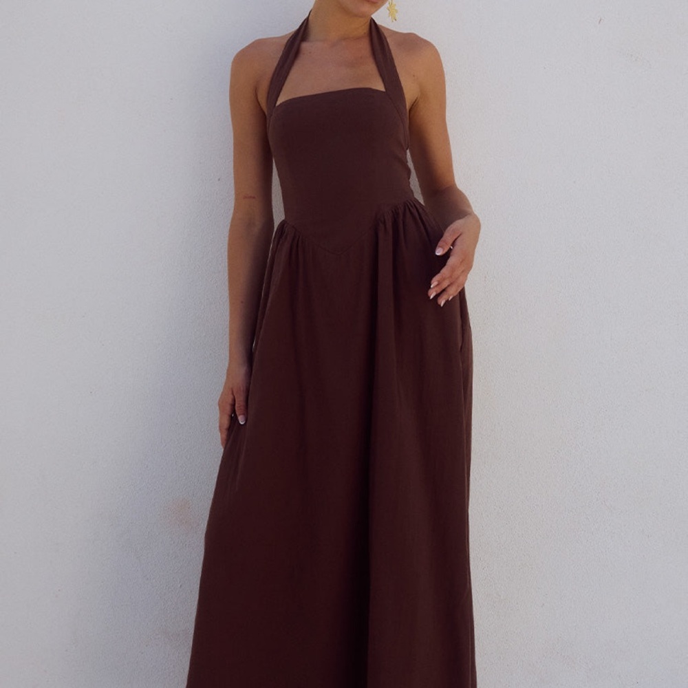 Runaway The Label Locklea Midi Dress Brown